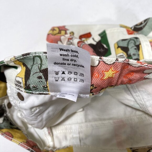 REFORMATION Ivory Multicolor 'Comic' High Rise Straight Leg Jeans - Picture 8 of 8